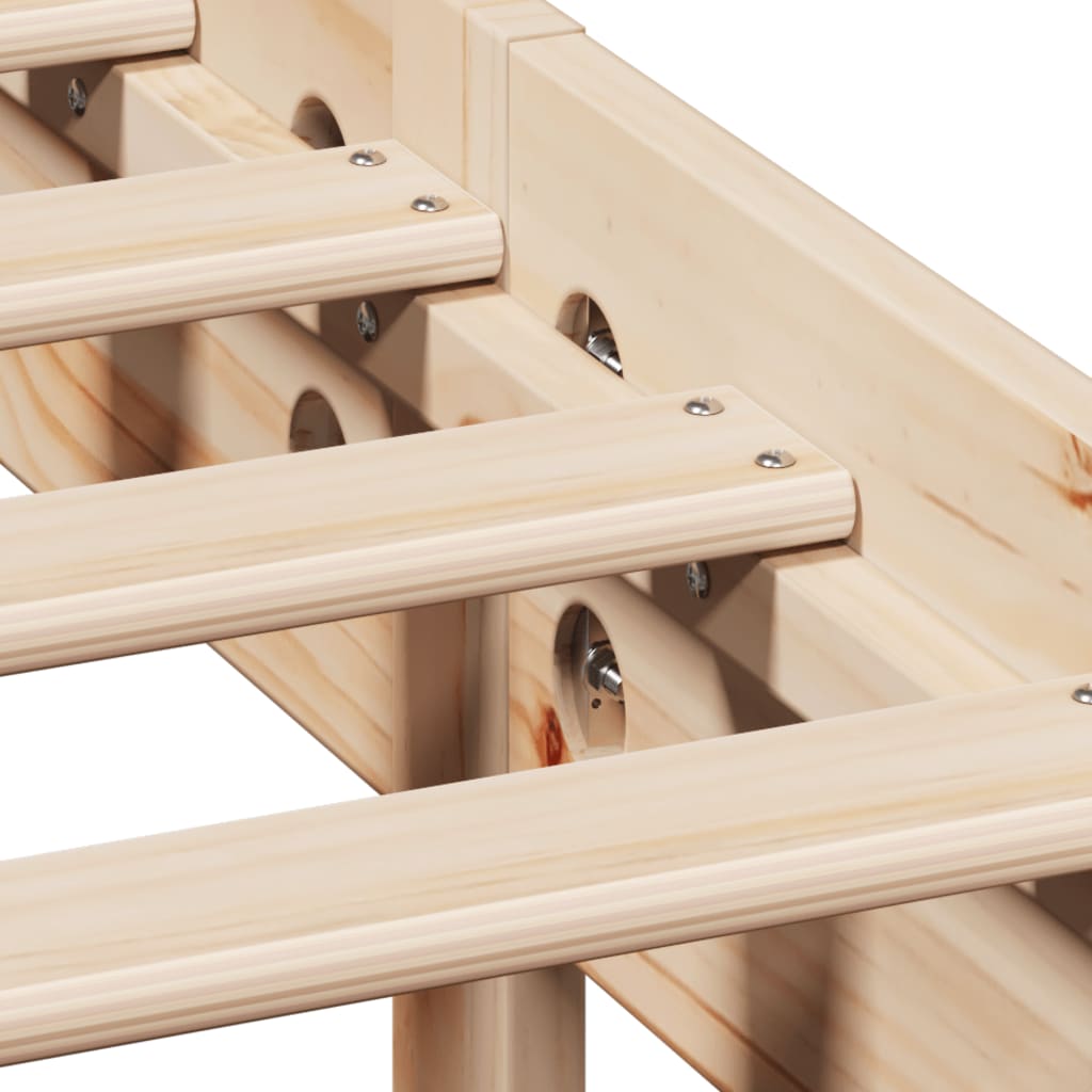vidaXL Σκελετός Κρεβατιού Χωρίς Στρώμα 140x190 εκ Μασίφ Ξύλο Πεύκου