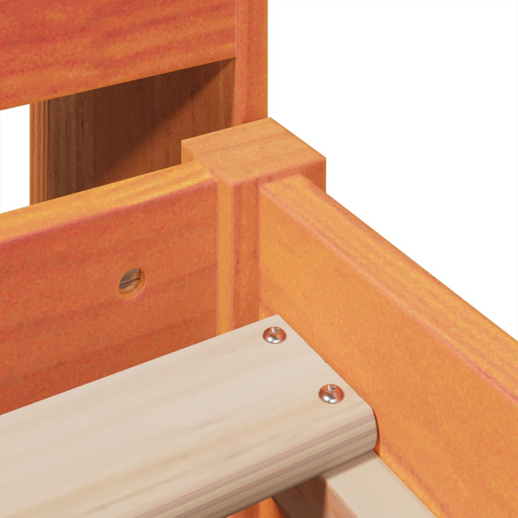 vidaXL Σκελετός Κρεβ. Χωρίς Στρώμα Καφέ Κεριού 75x190 εκ Μασίφ Πεύκο