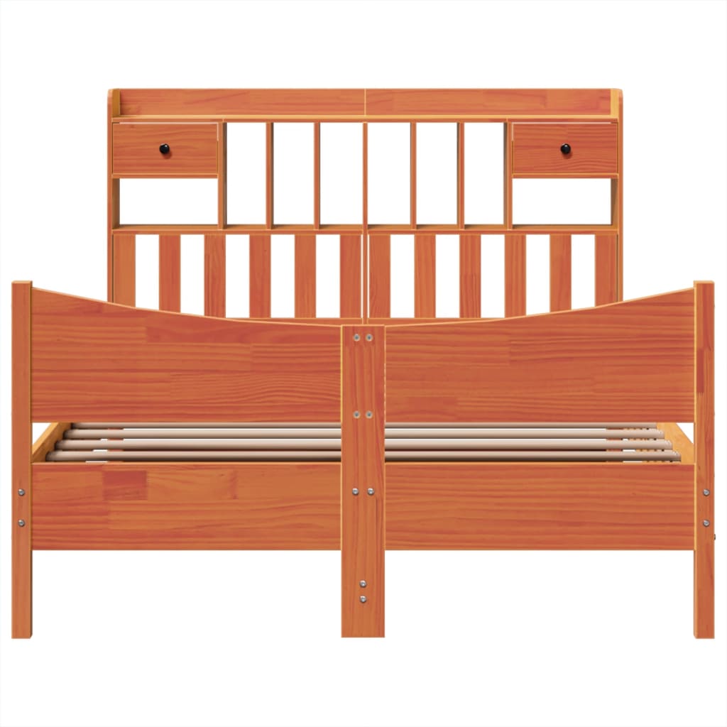 vidaXL Σκελετός Κρεβ. Χωρίς Στρώμα Καφέ Κεριού 150x200 εκ Μασίφ Πεύκο