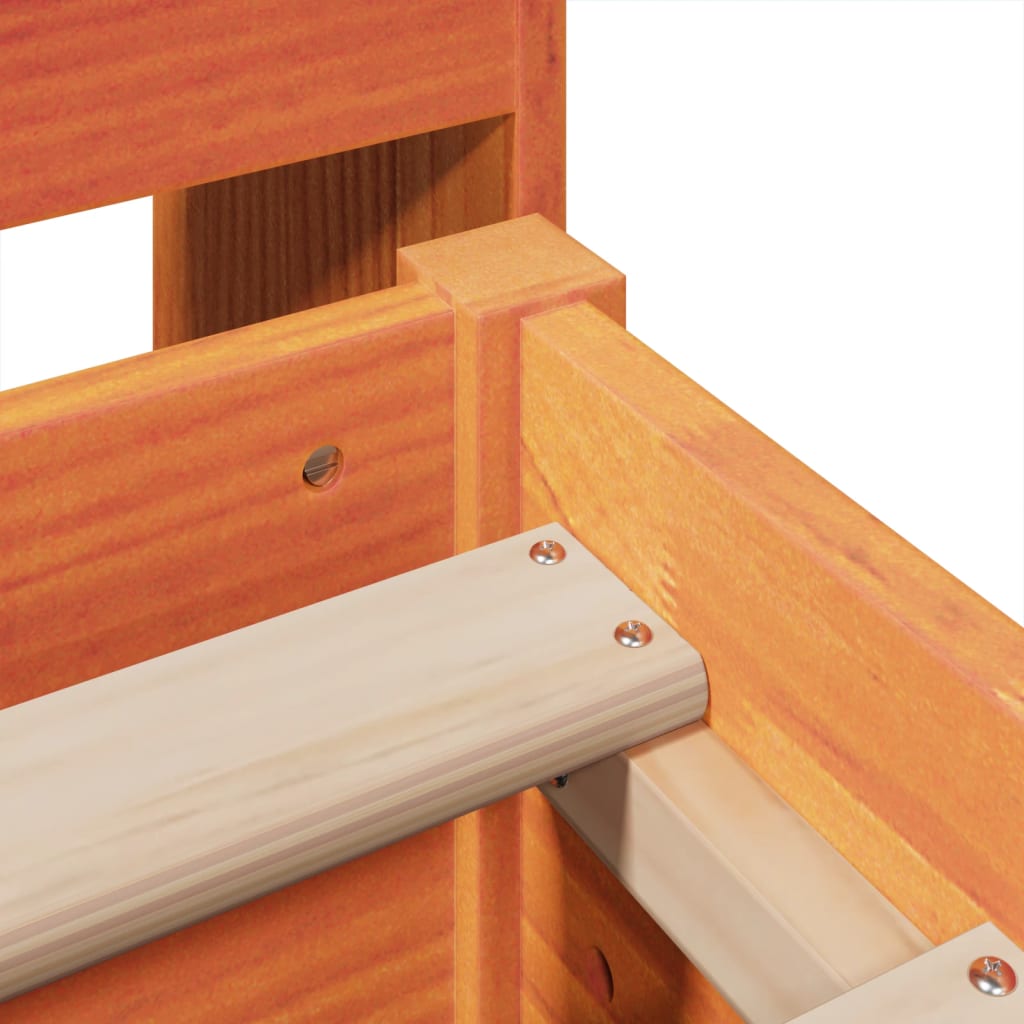 vidaXL Σκελετός Κρεβ. Χωρίς Στρώμα Καφέ Κεριού 150x200 εκ Μασίφ Πεύκο