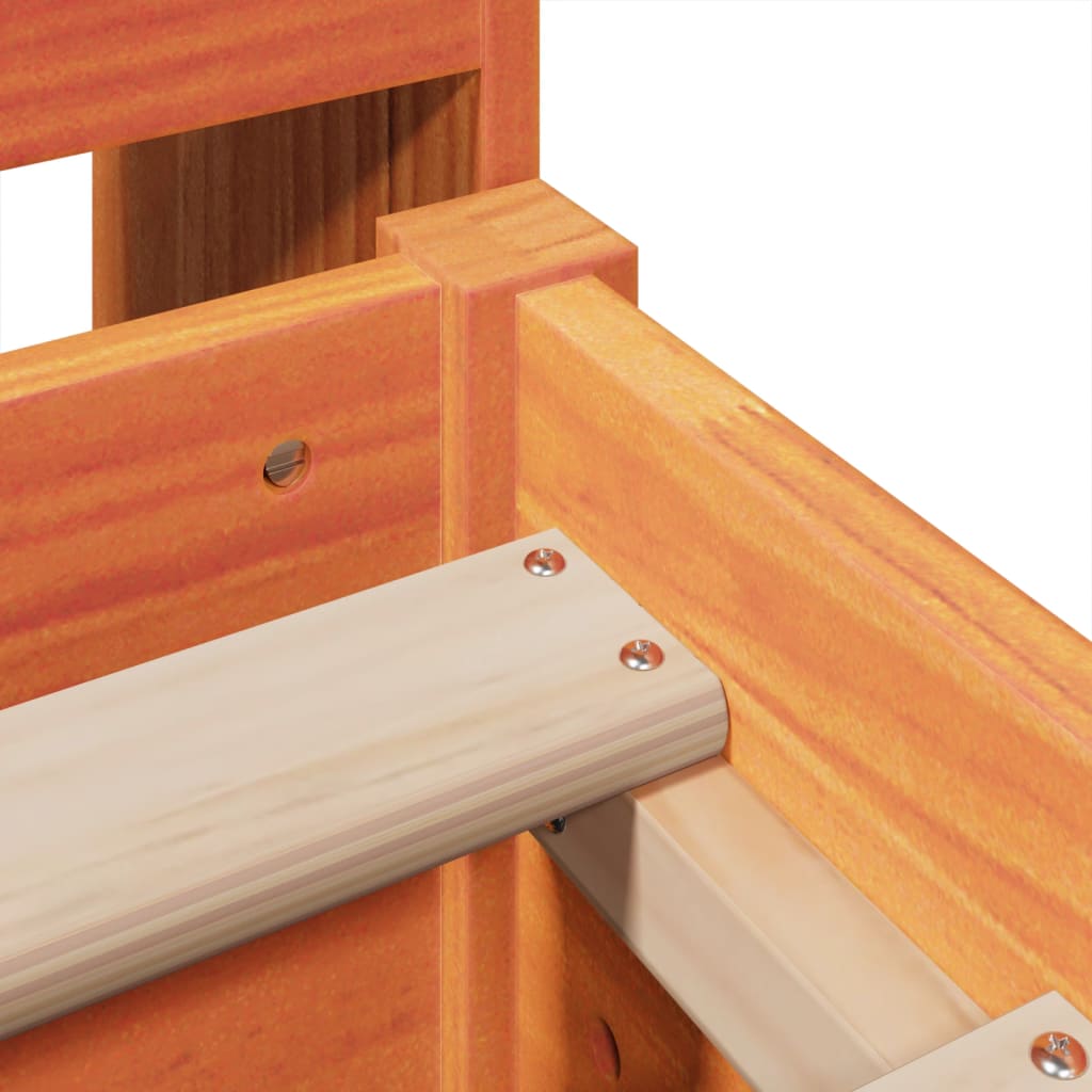 vidaXL Σκελετός Κρεβ. Χωρίς Στρώμα Καφέ Κεριού 135x190 εκ Μασίφ Πεύκο