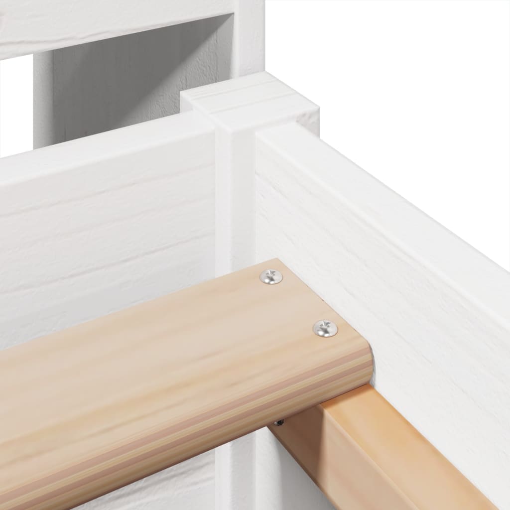 vidaXL Σκελετός Κρεβ. Χωρίς Στρώμα Λευκό 75x190 εκ Μασίφ Πεύκο