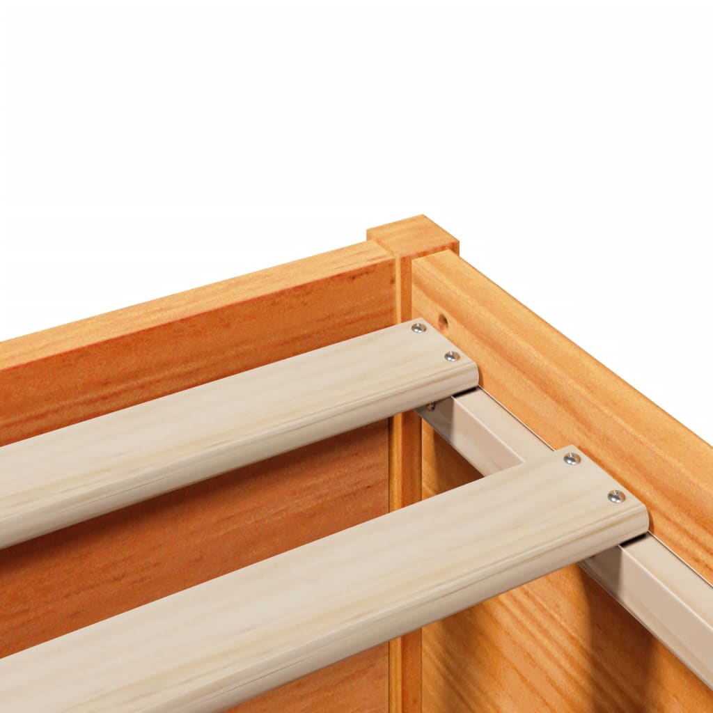 vidaXL Σκελετός Κρεβατιού Χωρίς Στρώμα Καφέ 140x190 Μασίφ Ξύλο Πεύκου