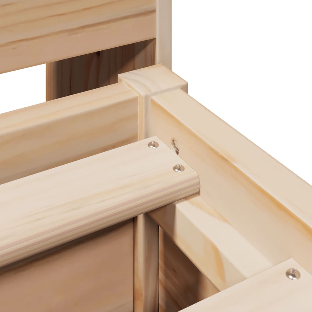 vidaXL Σκελετός Κρεβατιού Χωρίς Στρώμα 140x190 εκ Μασίφ Ξύλο Πεύκου