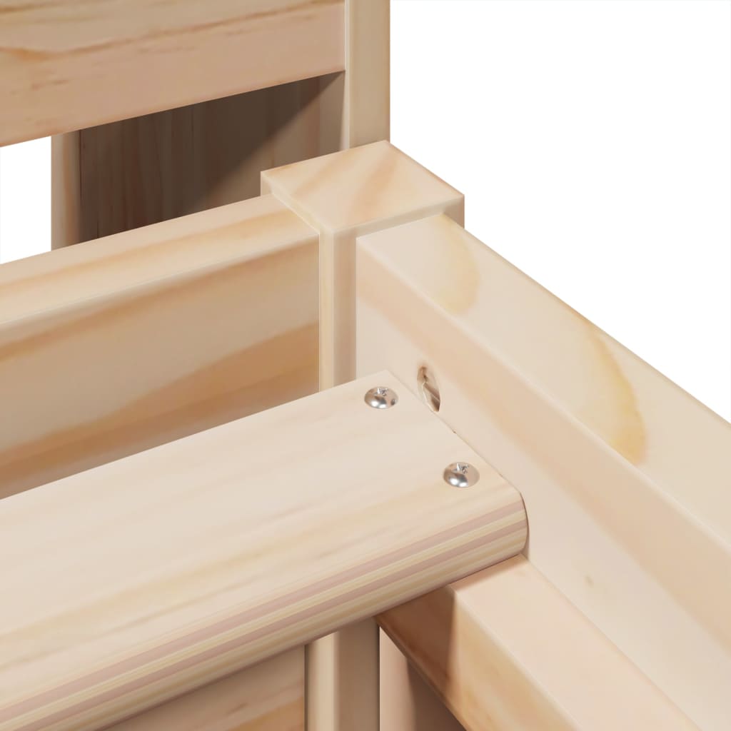 vidaXL Σκελετός Κρεβατιού Χωρίς Στρώμα 75x190 εκ Μασίφ Ξύλο Πεύκου