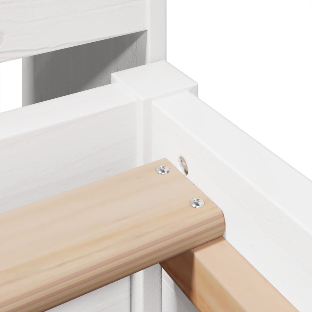 vidaXL Σκελετός Κρεβ. Χωρίς Στρώμα Λευκό 75x190 εκ Μασίφ Πεύκο