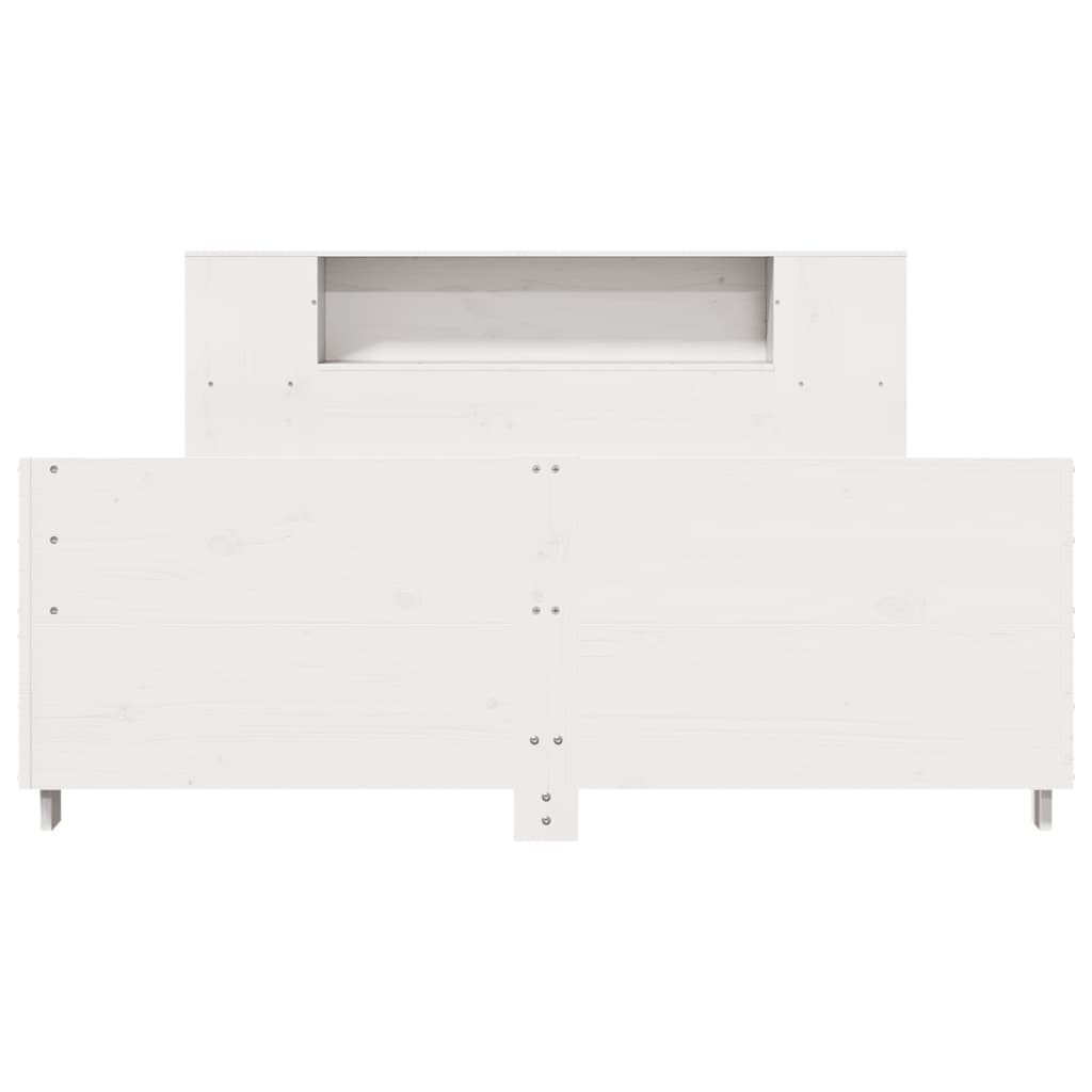 vidaXL Σκελετός Κρεβ. Χωρίς Στρώμα Λευκό 135x190 εκ Μασίφ Πεύκο