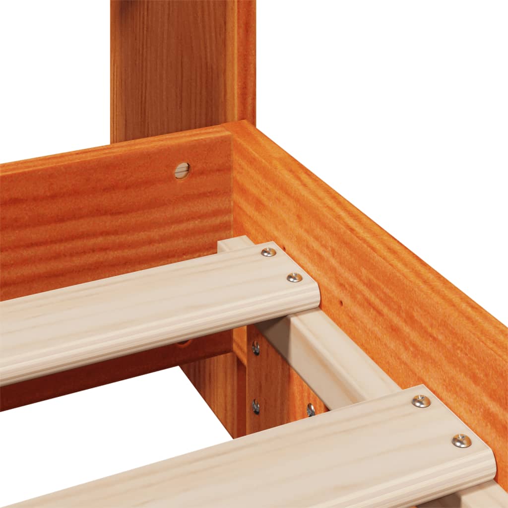 vidaXL Σκελετός Κρεβ. Χωρίς Στρώμα Καφέ Κεριού 100x200 εκ Μασίφ Πεύκο