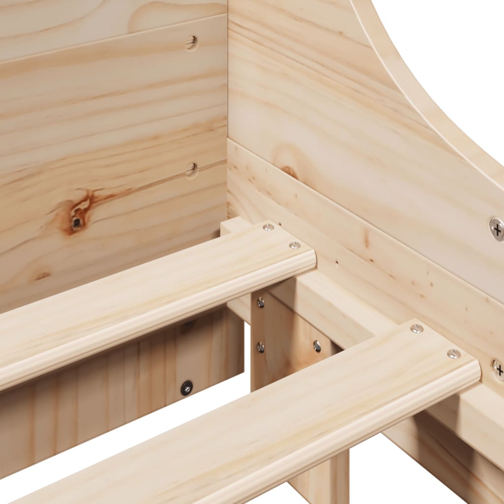 vidaXL Σκελετός Κρεβατιού Χωρίς Στρώμα 140x200 εκ Μασίφ Ξύλο Πεύκου