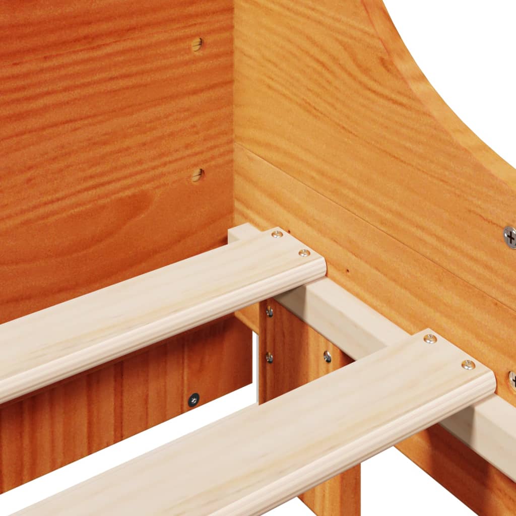 vidaXL Σκελετός Κρεβ. Χωρίς Στρώμα Καφέ Κεριού 120x190 εκ Μασίφ Πεύκο