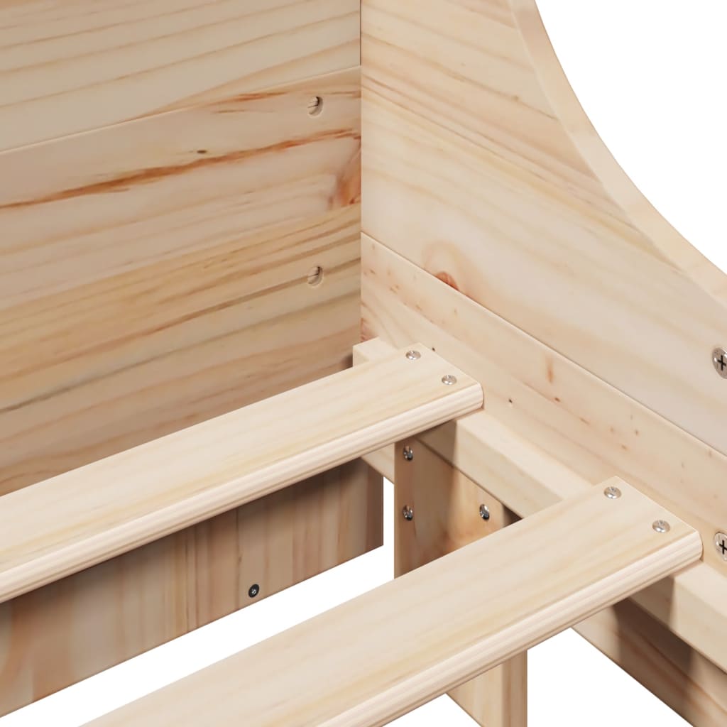 vidaXL Κρεβάτι Βιβλιοθήκη Χωρίς Στρώμα 140x200 εκ Μασίφ Πεύκο