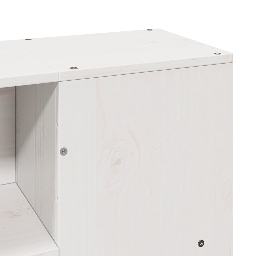 vidaXL Κρεβάτι Βιβλιοθήκη Χωρίς Στρώμα Λευκό 150x200 εκ Μασίφ Πεύκο