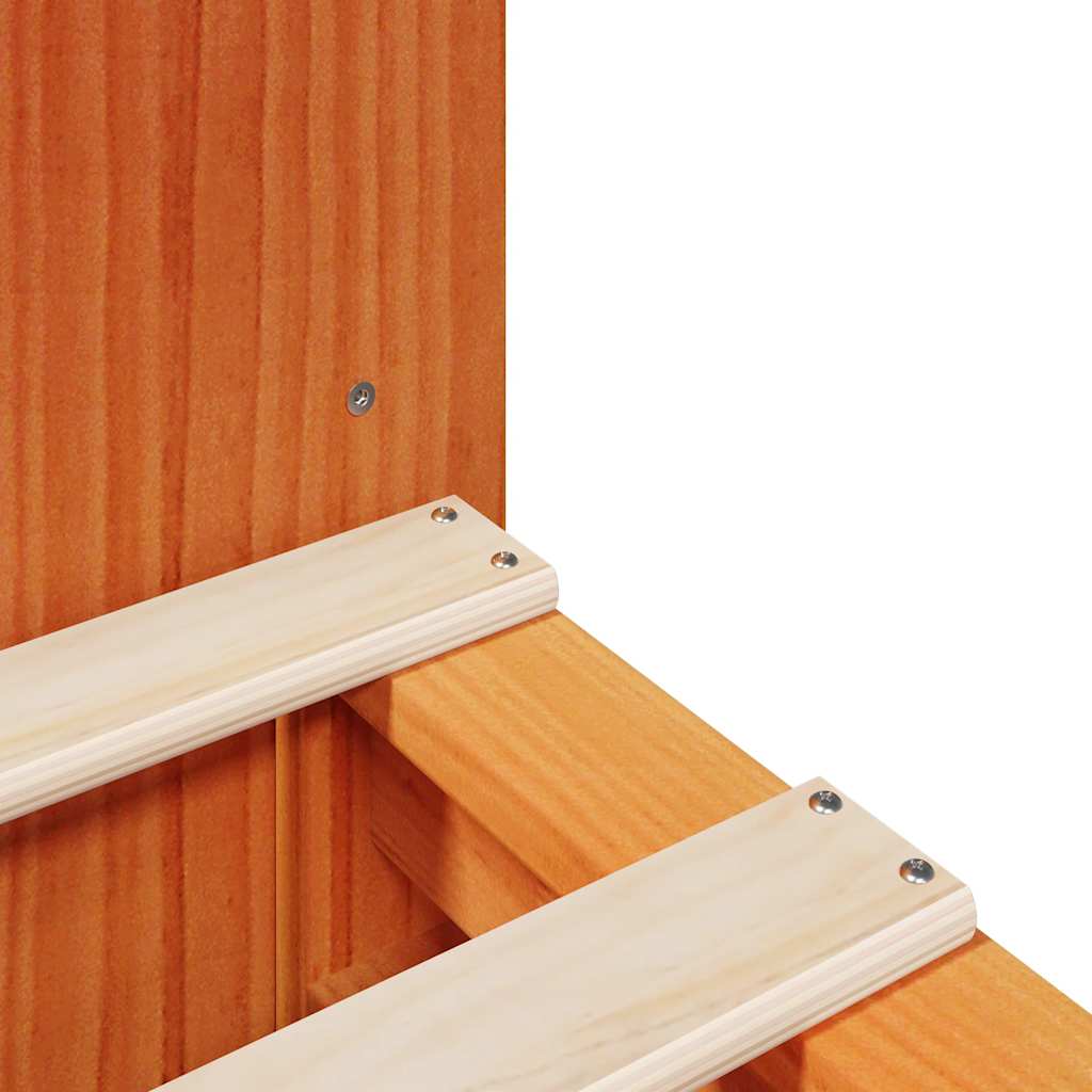 vidaXL Κρεβάτι Βιβλιοθήκη Χωρίς Στρώμα Καφέ 150x200 εκ Μασίφ Πεύκο