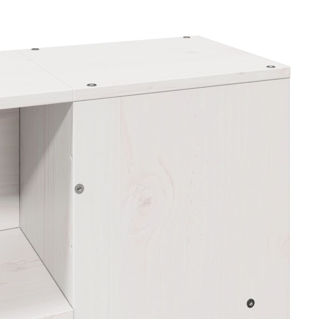 vidaXL Κρεβάτι Βιβλιοθήκη Χωρίς Στρώμα Λευκό 160x200 εκ Μασίφ Πεύκο