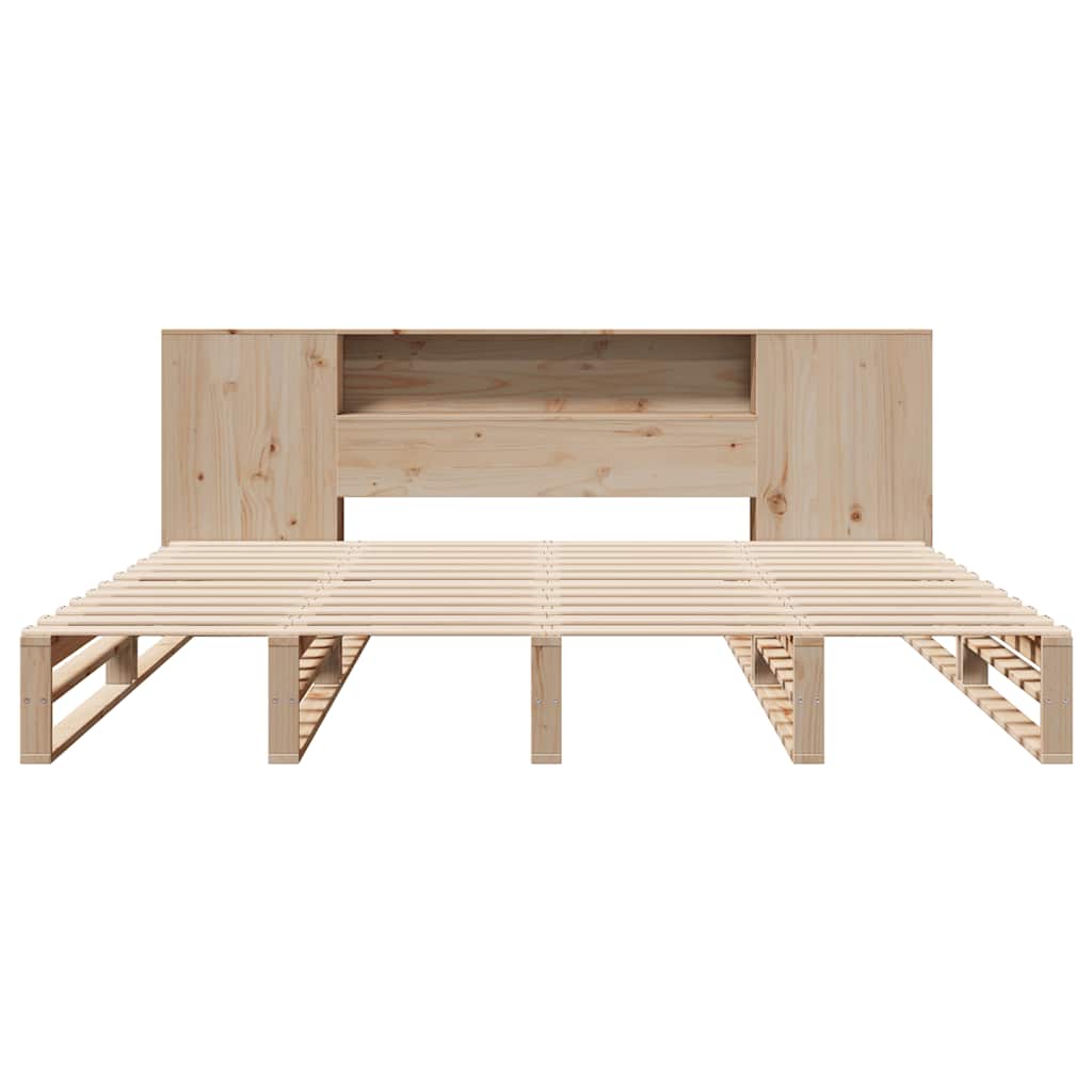 vidaXL Κρεβάτι Βιβλιοθήκη Χωρίς Στρώμα 200x200 εκ Μασίφ Ξύλο