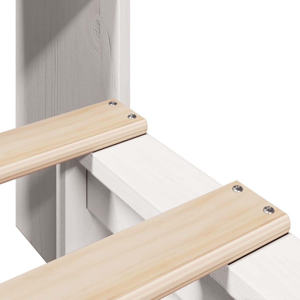 vidaXL Κρεβάτι Βιβλιοθήκη Χωρίς Στρώμα Λευκό 90x190 εκ Μασίφ Πεύκο