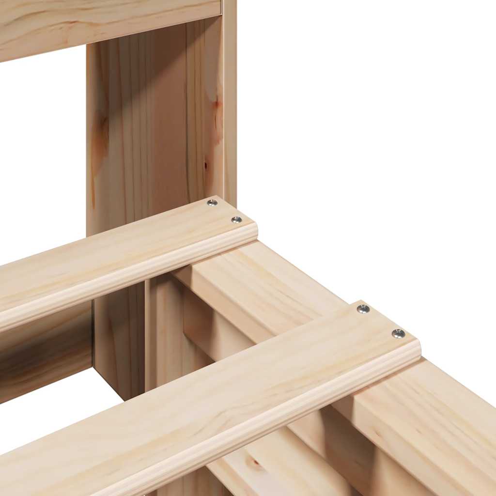 vidaXL Κρεβάτι Βιβλιοθήκη Χωρίς Στρώμα 140x200 εκ Μασίφ Πεύκο