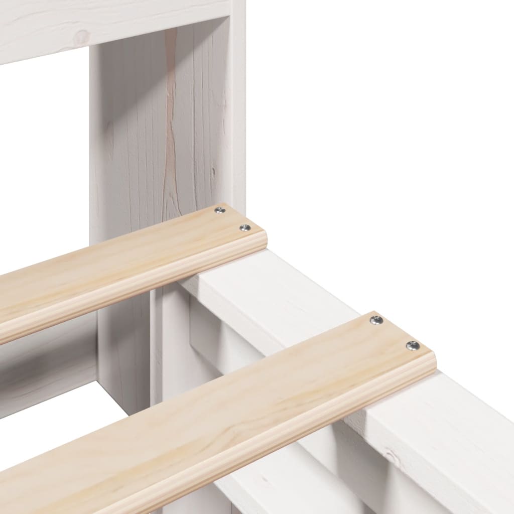 vidaXL Κρεβάτι Βιβλιοθήκη Χωρίς Στρώμα Λευκό 160x200 εκ Μασίφ Πεύκο