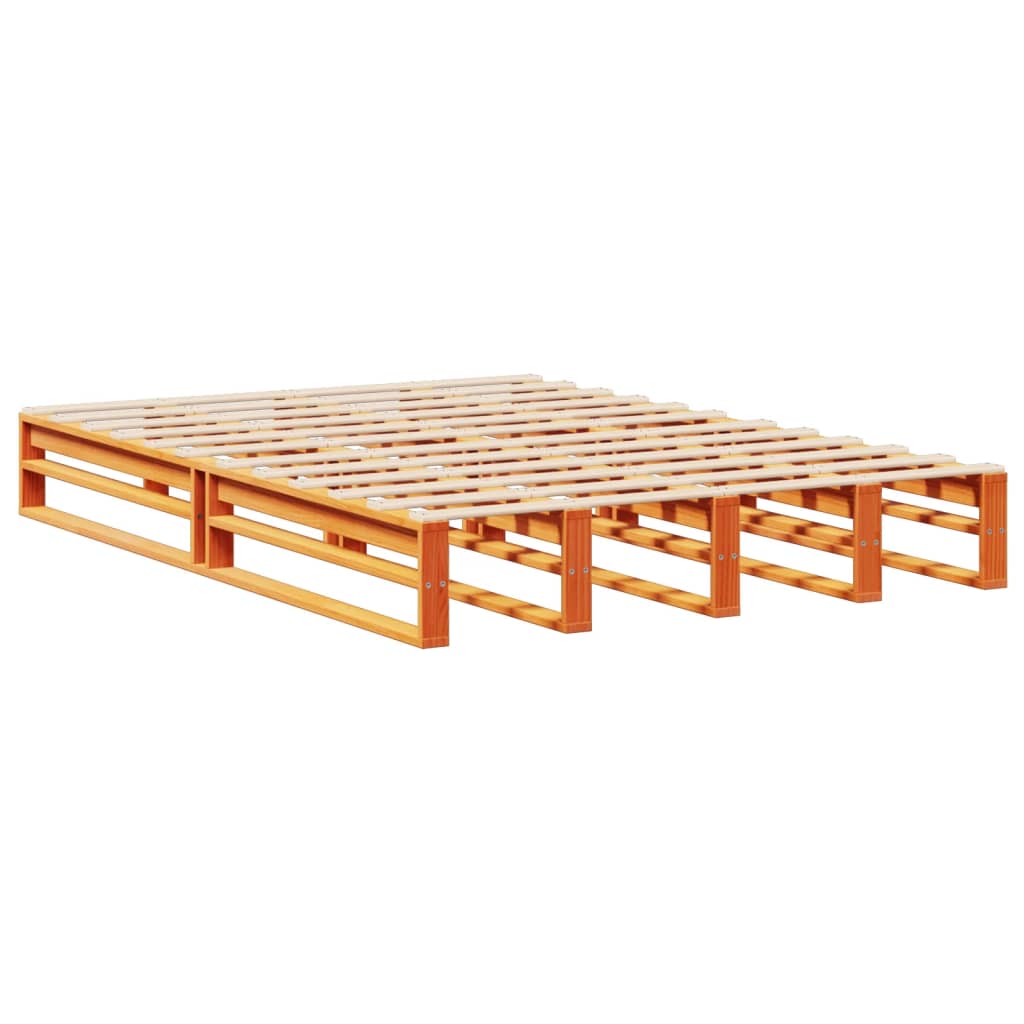 vidaXL Κρεβάτι Βιβλιοθήκη Χωρίς Στρώμα Καφέ 160x200 εκ Μασίφ Πεύκο