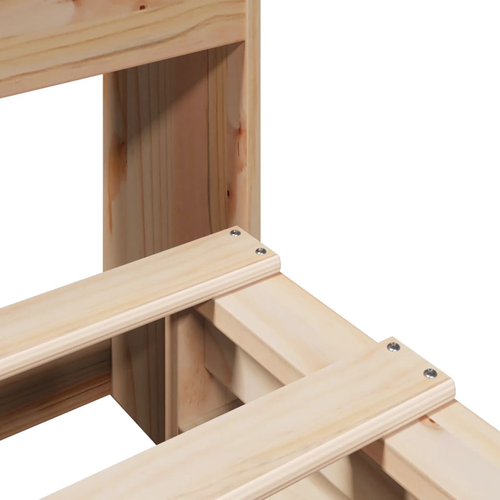 vidaXL Κρεβάτι Βιβλιοθήκη Χωρίς Στρώμα 180x200 εκ Μασίφ Ξύλο