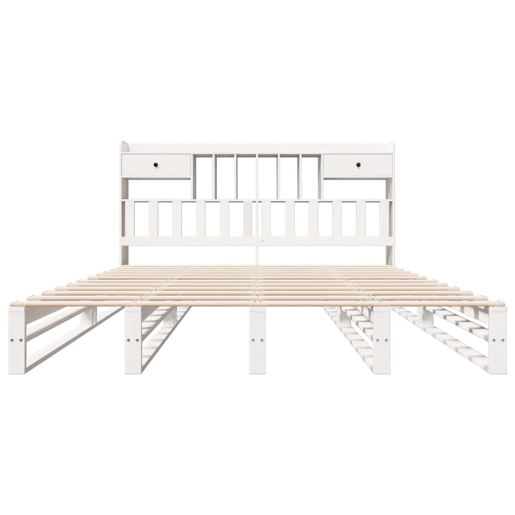 vidaXL Κρεβάτι Βιβλιοθήκη Χωρίς Στρώμα 180x200 εκ Μασίφ Ξύλο Πεύκου