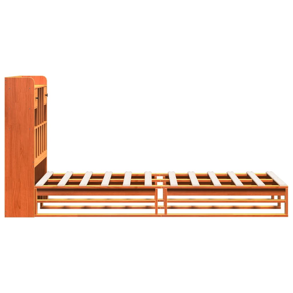 vidaXL Κρεβάτι Βιβλιοθήκη Χωρίς Στρώμα 75x190 εκ Μασίφ Ξύλο Πεύκου