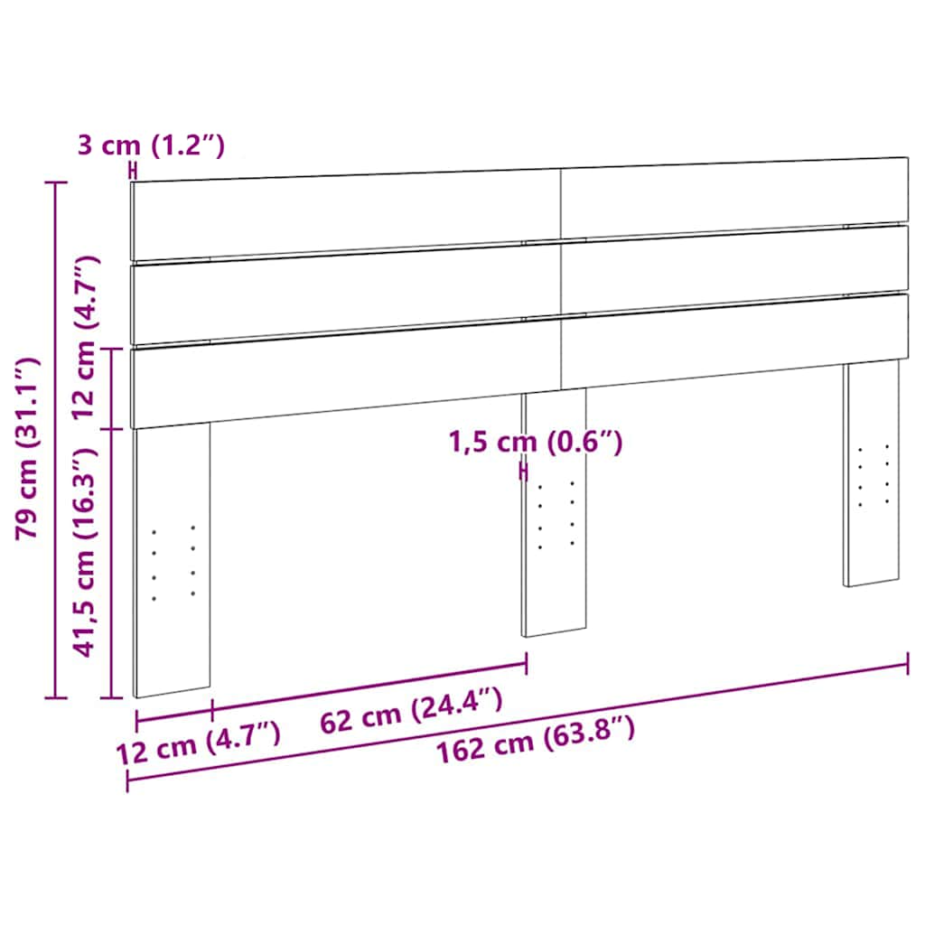 vidaXL Κεφαλάρι από Μασίφ Ξύλο Δρυός 160 εκ.