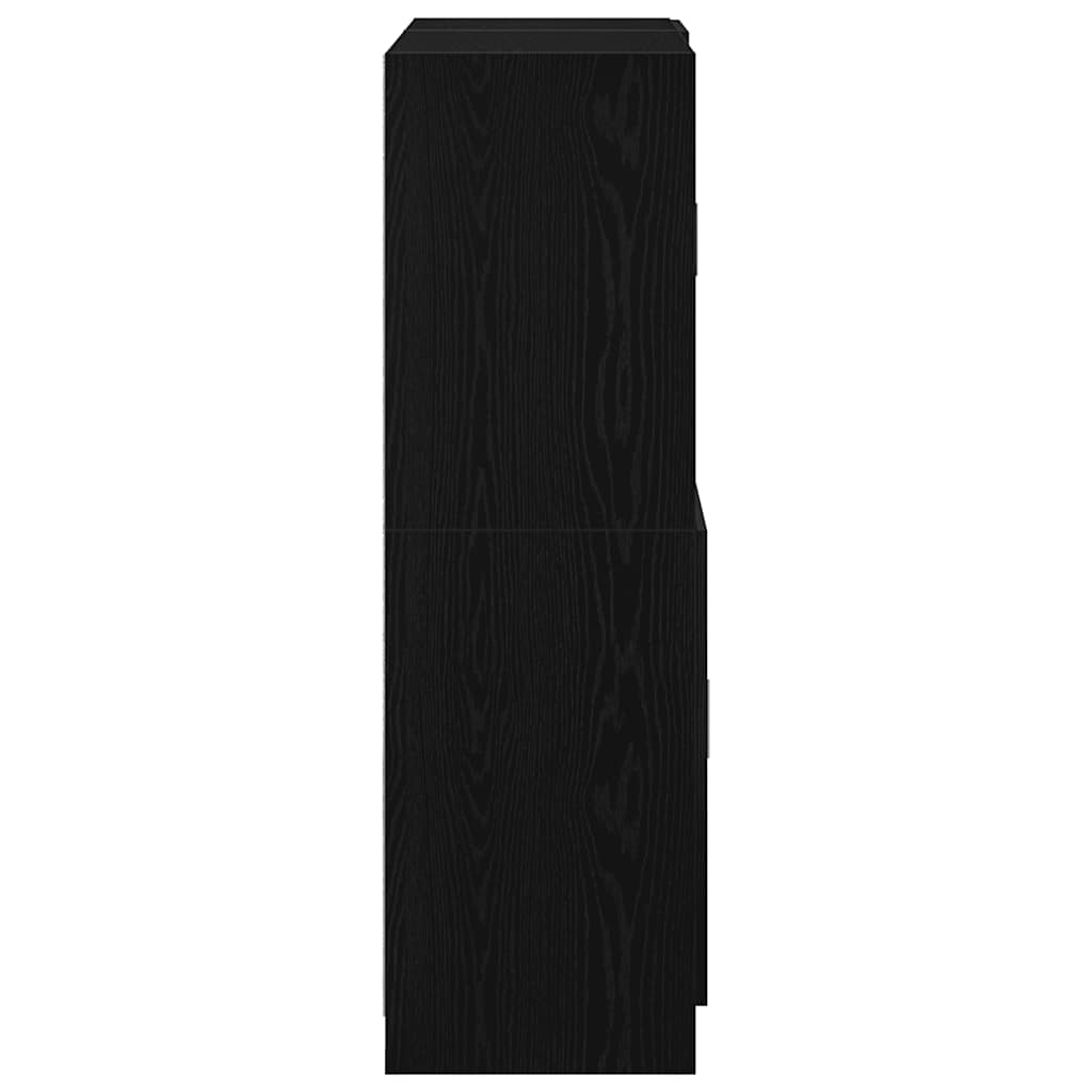 vidaXL Σετ ντουλαπιών κουζίνας 2 τεμαχίων Μαύρο κατασκευασμένο ξύλο