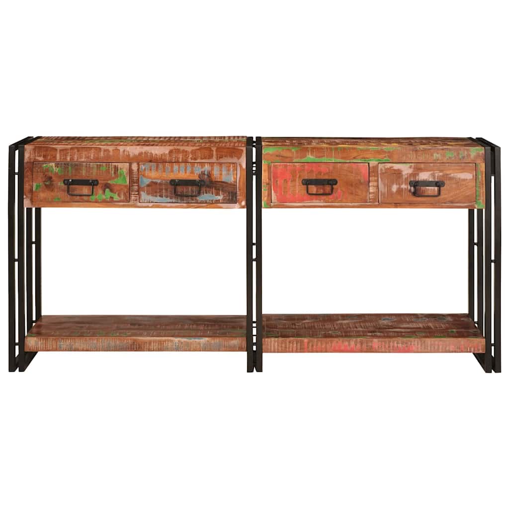 vidaXL Σετ Κονσολών 2 με Συρτάρια, Πολύχρωμο από Μασίφ Ξύλο Ανακυκλωμένο