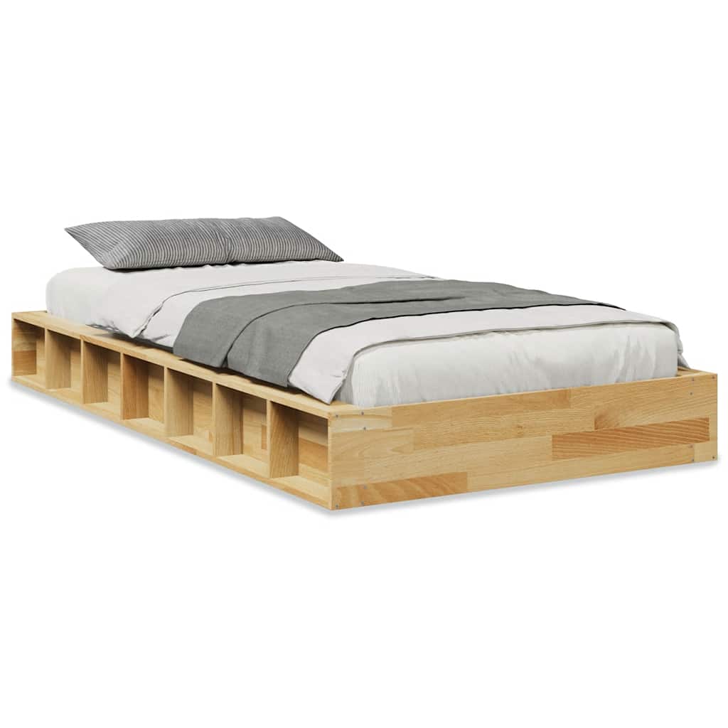 vidaXL Πλαίσιο κρεβατιού χωρίς στρώμα 90x200 cm μασίφ ξύλο δρυς