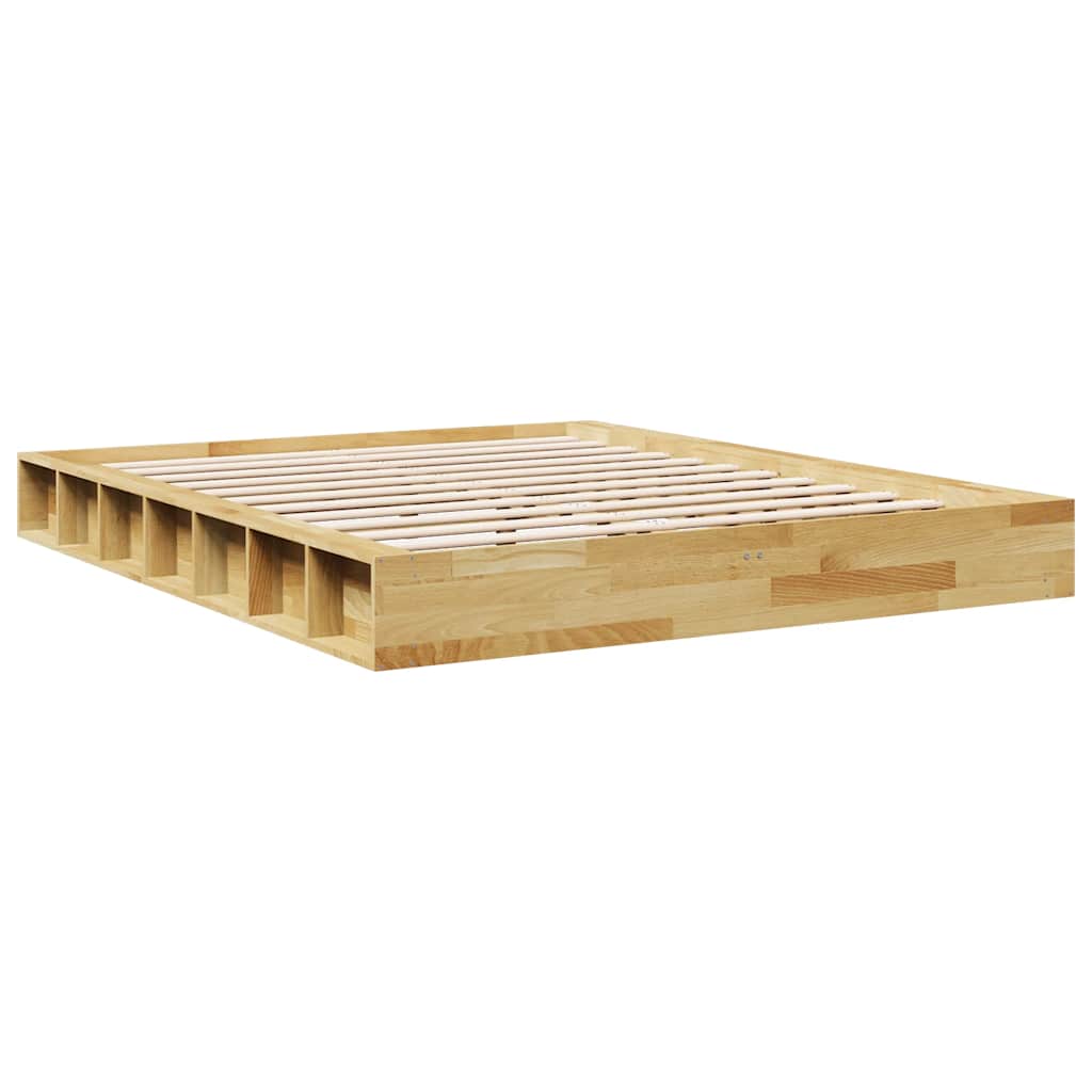 vidaXL Πλαίσιο κρεβατιού χωρίς στρώμα 140x200 cm μασίφ ξύλο δρυς