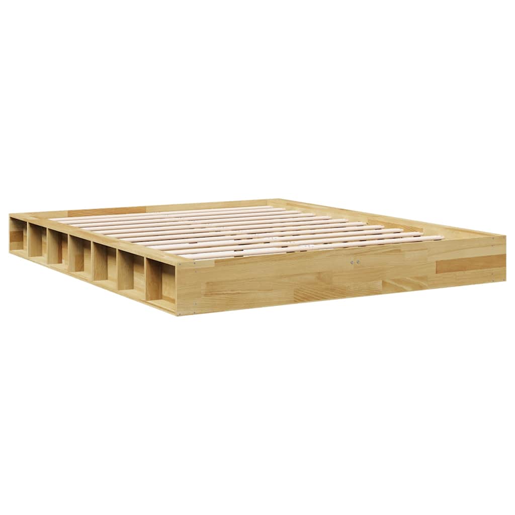 vidaXL Πλαίσιο κρεβατιού χωρίς στρώμα 140x200 cm μασίφ ξύλο δρυς