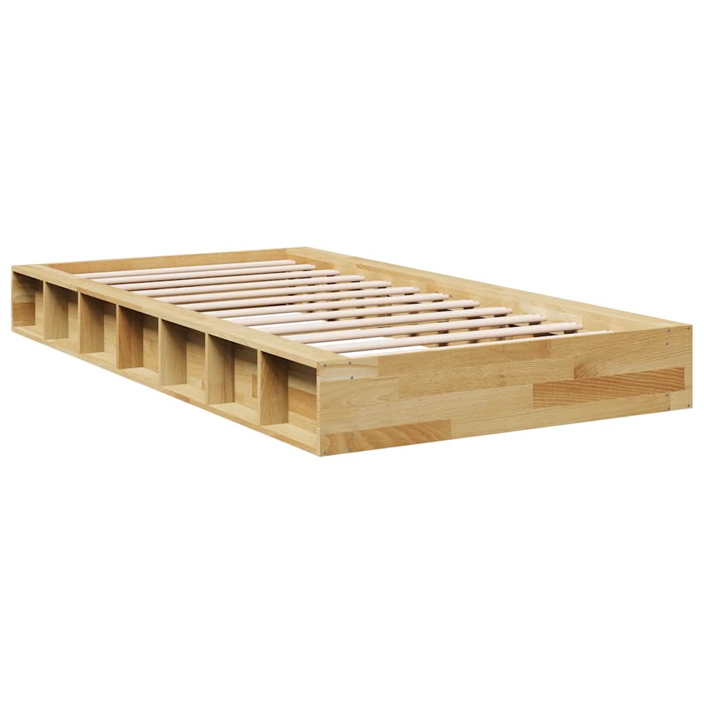 vidaXL Πλαίσιο κρεβατιού χωρίς στρώμα 90x190 cm μασίφ ξύλο δρυς
