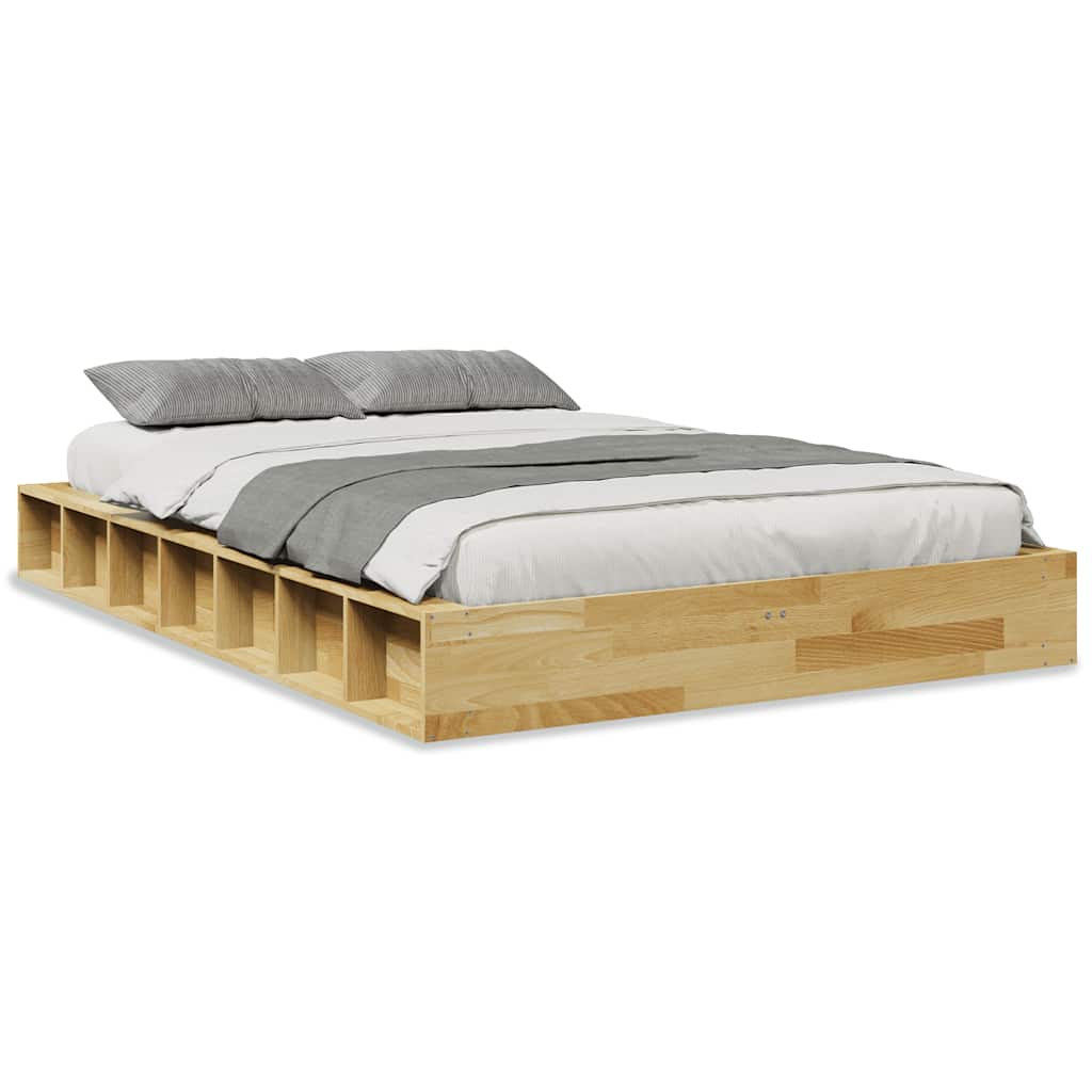 vidaXL Πλαίσιο κρεβατιού χωρίς στρώμα 120x190 cm μασίφ ξύλο δρυς