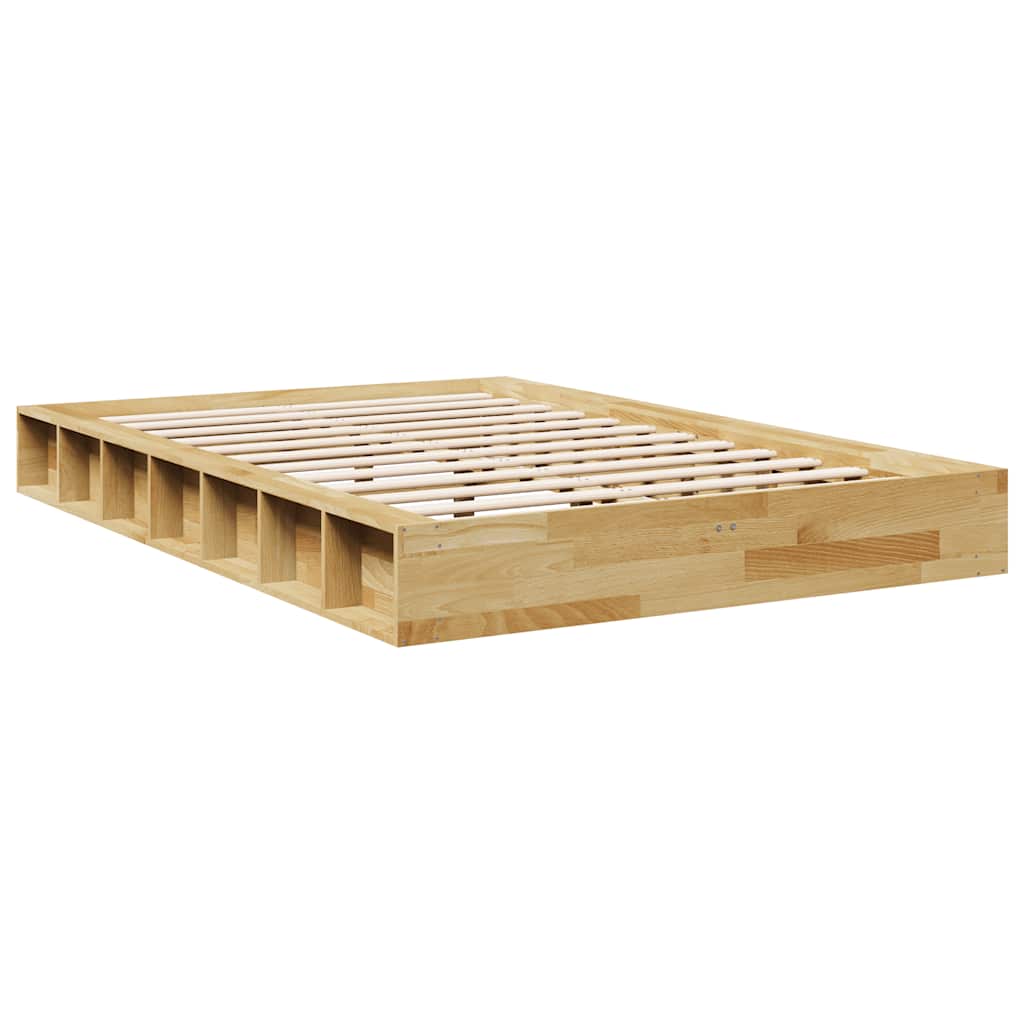 vidaXL Πλαίσιο κρεβατιού χωρίς στρώμα 120x190 cm μασίφ ξύλο δρυς
