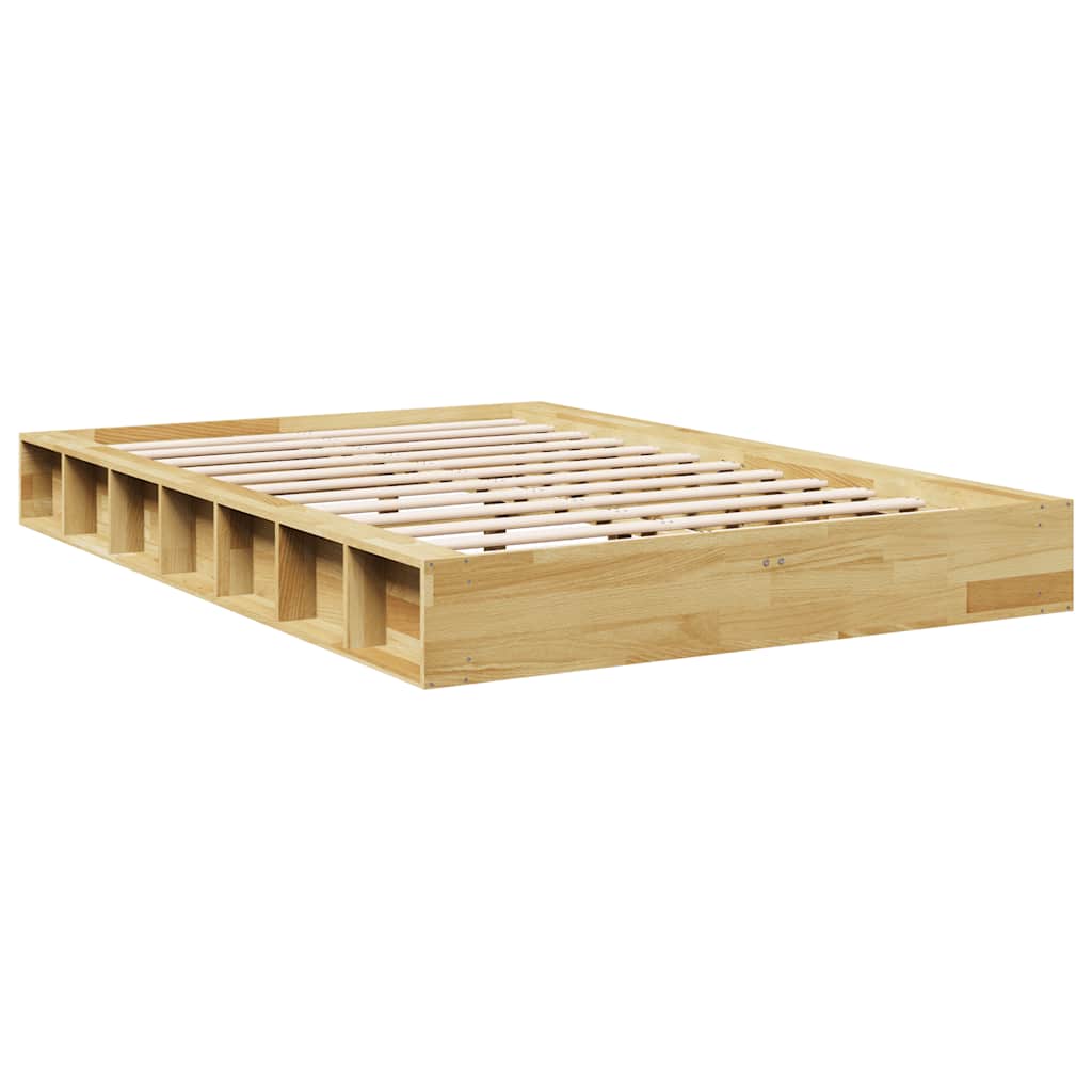 vidaXL Πλαίσιο κρεβατιού χωρίς στρώμα 120x190 cm μασίφ ξύλο δρυς
