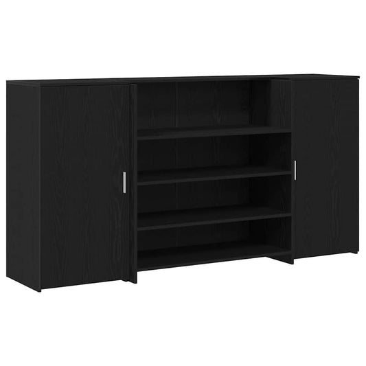 vidaXL Γραφείο Υποδοχής Μαύρη Δρυς 200x50x103,5 εκ. από Τεχνητό Ξύλο
