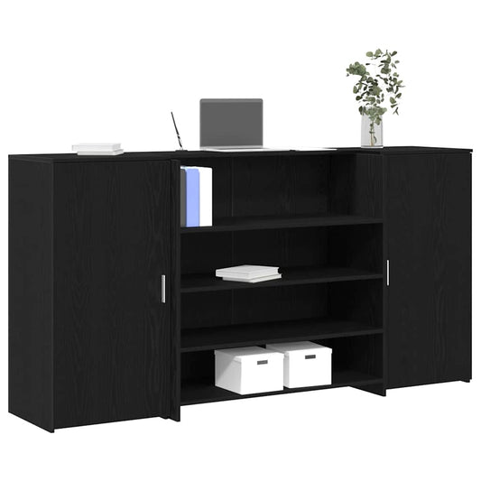 vidaXL Γραφείο Υποδοχής Μαύρη Δρυς 200x50x103,5 εκ. από Τεχνητό Ξύλο