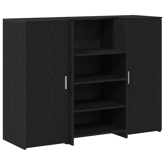 vidaXL Γραφείο υποδοχής Μαύρο Δρυς 135x50x103,5 εκ. Επεξεργασμένο Ξύλο