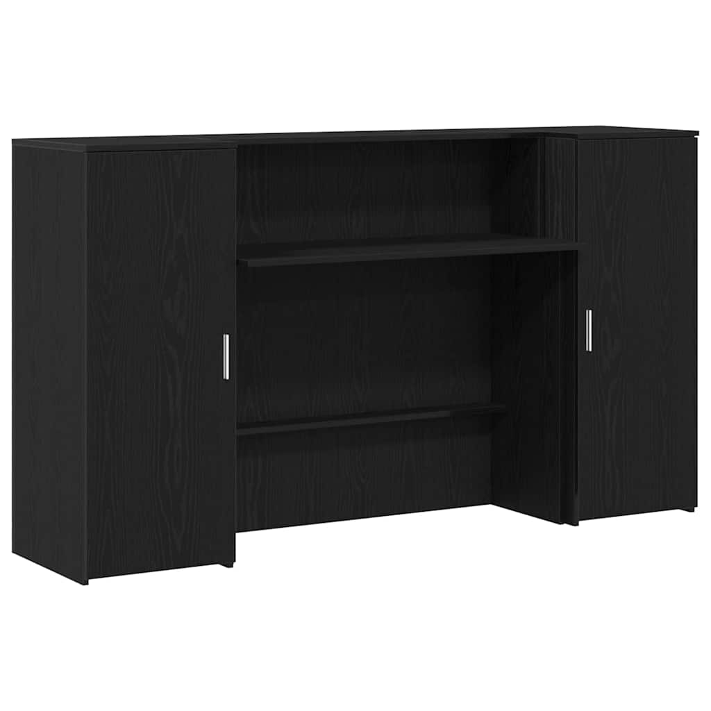 vidaXL Γραφείο Υποδοχής Μαύρη Δρυς 180x50x103,5 εκ. από Τεχνητό Ξύλο