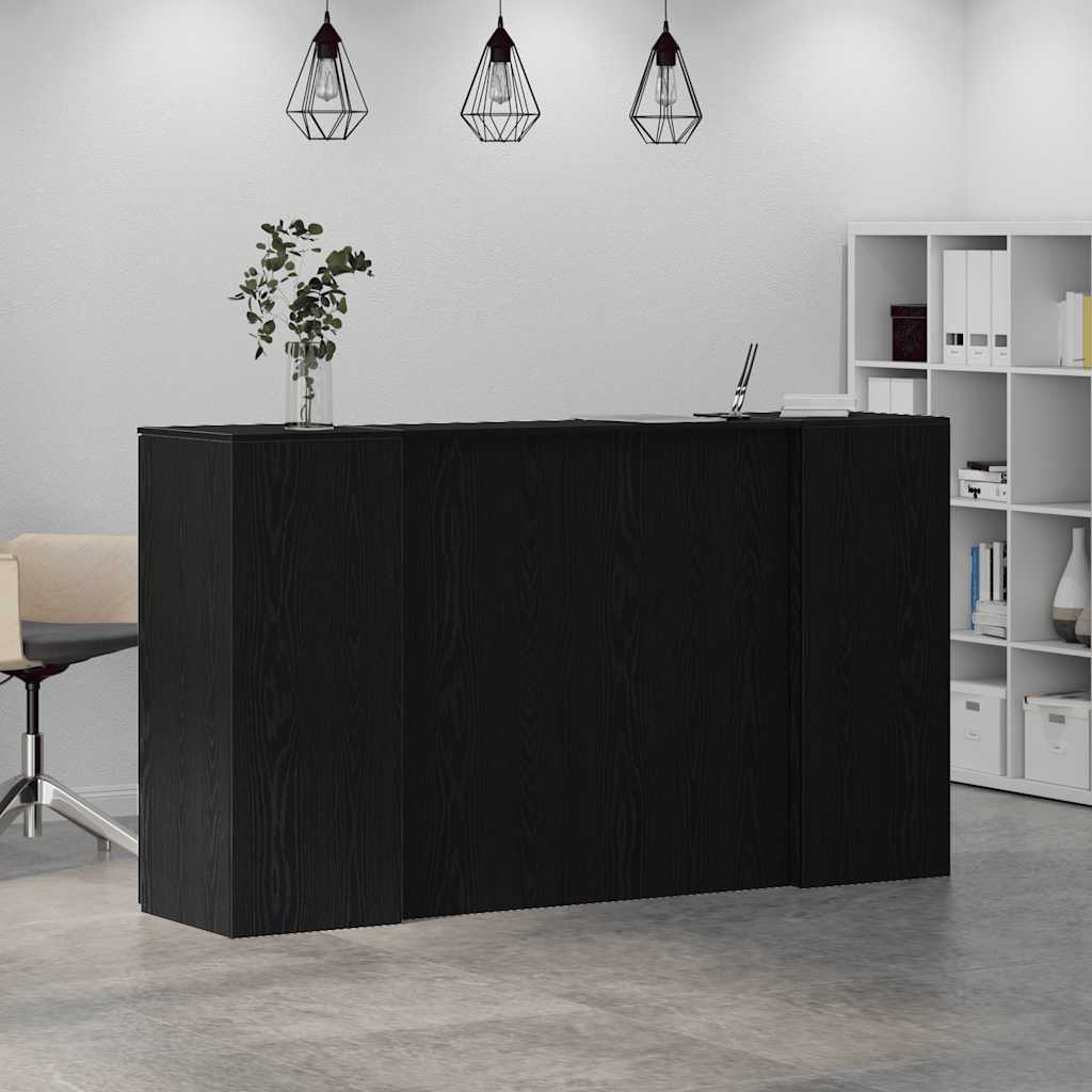 vidaXL Γραφείο Υποδοχής Μαύρη Δρυς 180x50x103,5 εκ. από Τεχνητό Ξύλο