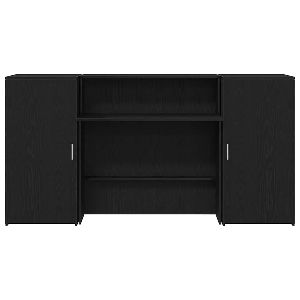 vidaXL Γραφείο υποδοχής Μαύρο Δρυς 200x50x103,5 εκ. Επεξεργασμένο Ξύλο