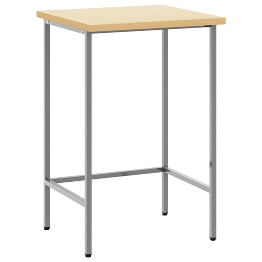 vidaXL Γωνιακό τραπέζι Γκρι 55 x 55 x 85 cm Χάλυβας και Μηχανικά Ξύλα