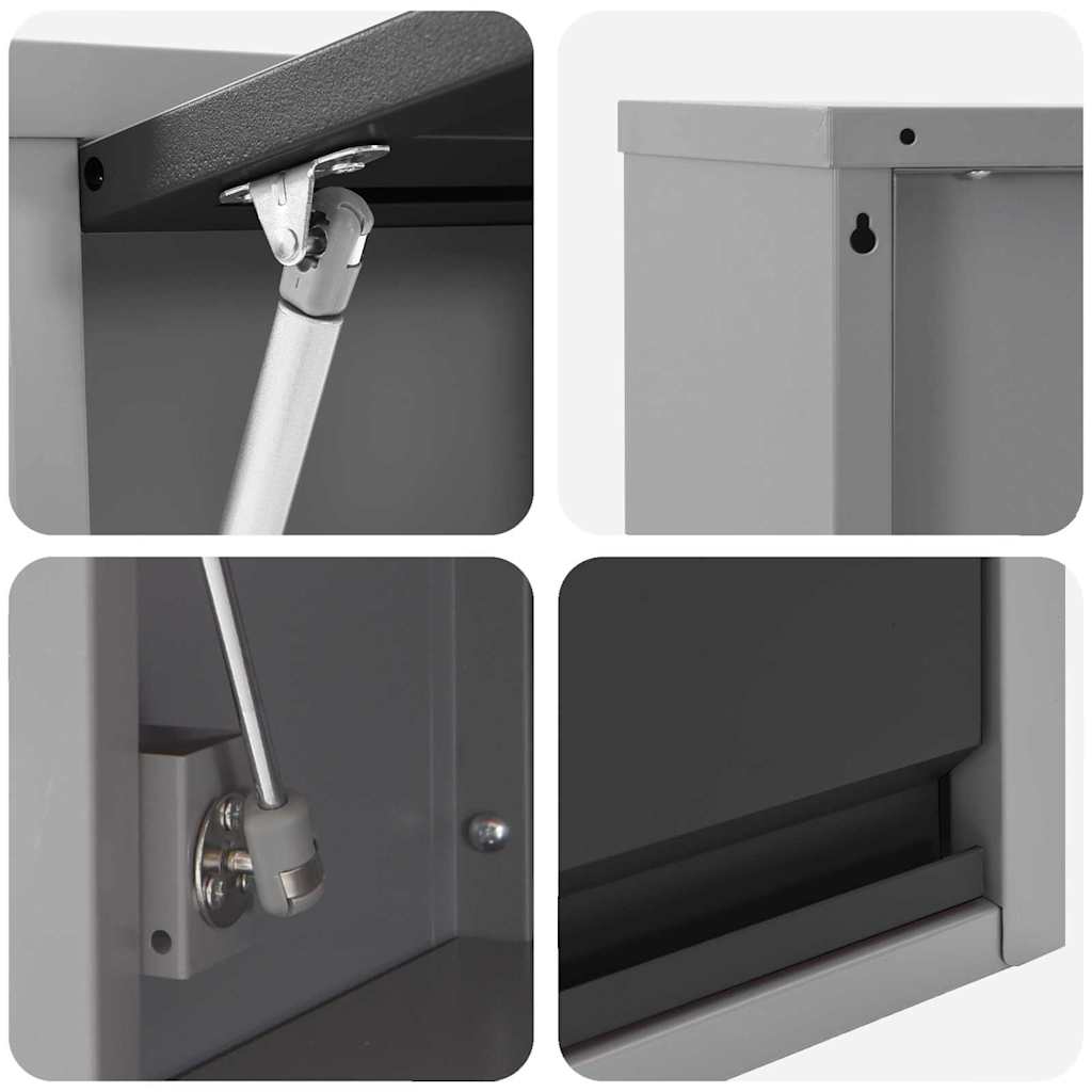 vidaXL Ντουλάπα εργαλείων Μαύρο και Γκρι 100 x 25 x 35 εκ.