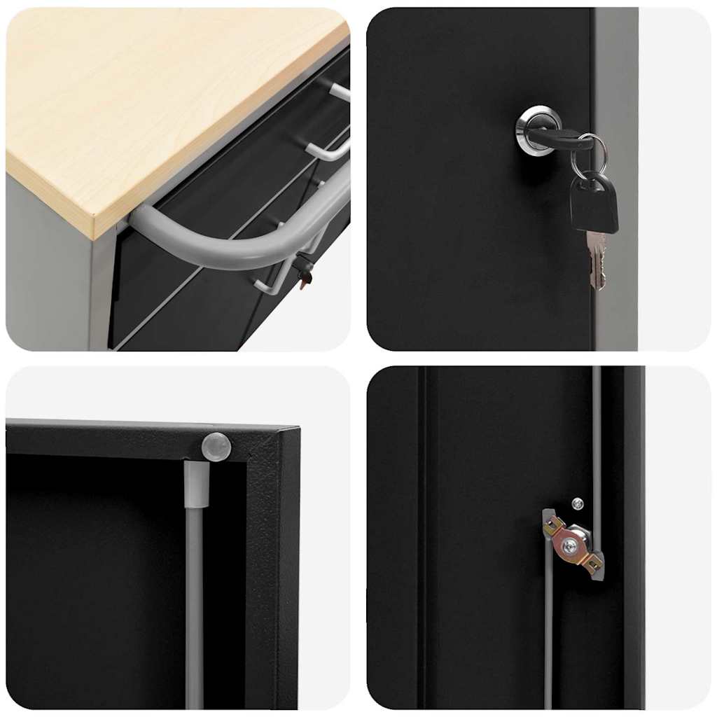 vidaXL Πάγκος Εργαστηρίου με συρτάρι Μαύρο και Γκρι 75 x 45 x 85 εκ.