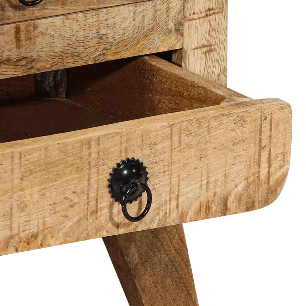 vidaXL Κομοδίνο 2 τεμάχια 37x32x50 cm Στερεό ξύλο ακατέργαστο μάνγκο