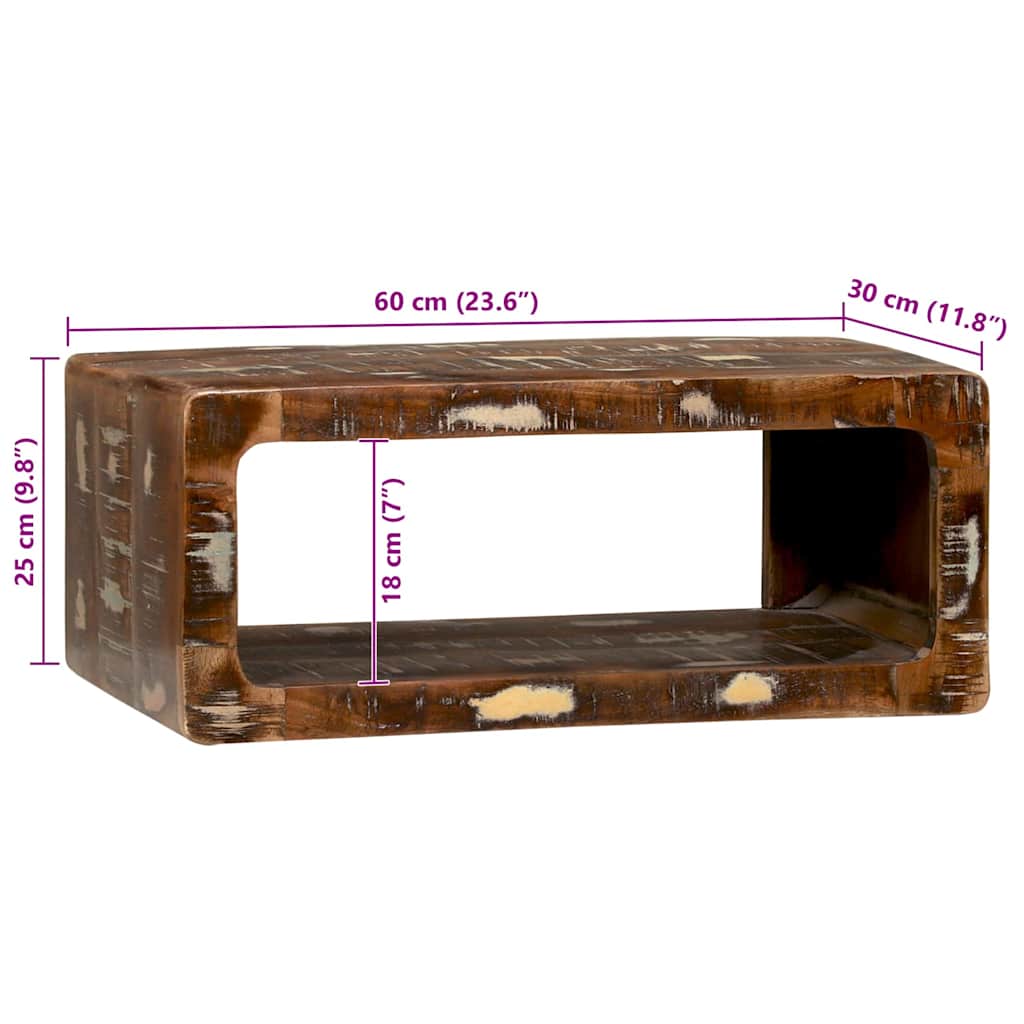vidaXL Ντουλάπι TV Πολύχρωμο 60 x 30 x 25 εκ Μασίφ ανακυκλωμένο ξύλο