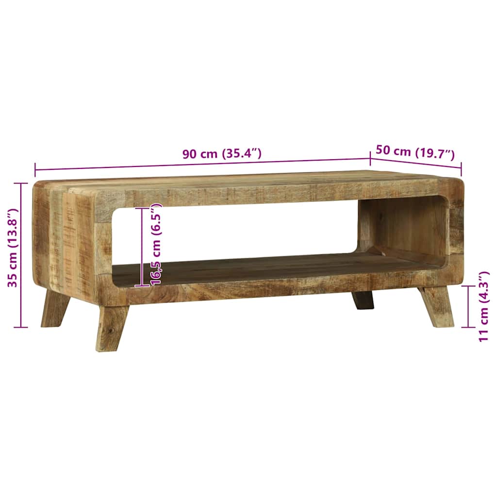 vidaXL Τραπεζάκι σαλονιού Καφέ 90 x 50 x 35 cm Στερεό ξύλο μάνγκο
