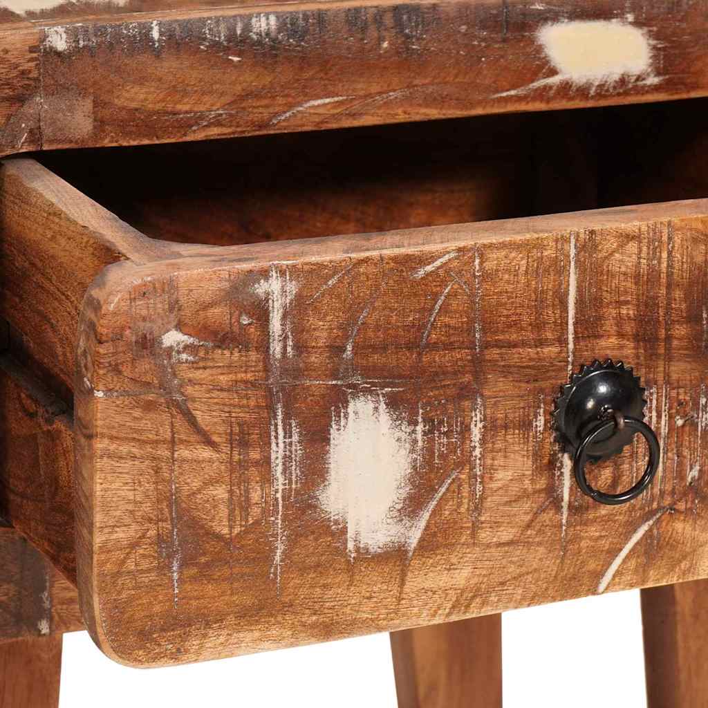 vidaXL Τραπέζια άκρης με συρτάρι Πολύχρωμο Μασίφ ανακυκλωμένο ξύλο