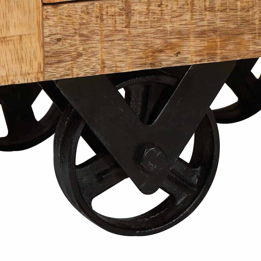 vidaXL Highboard με συρτάρι Καφέ 40 x 30 x 120.5 εκ. Μασίφ ξύλο μάνγκο